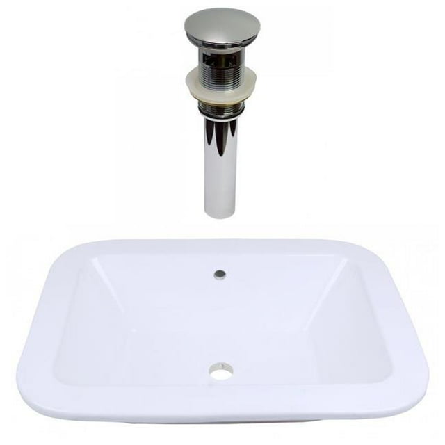 21.75 in. Drop In White Vessel Set for Deck Mount Drilling