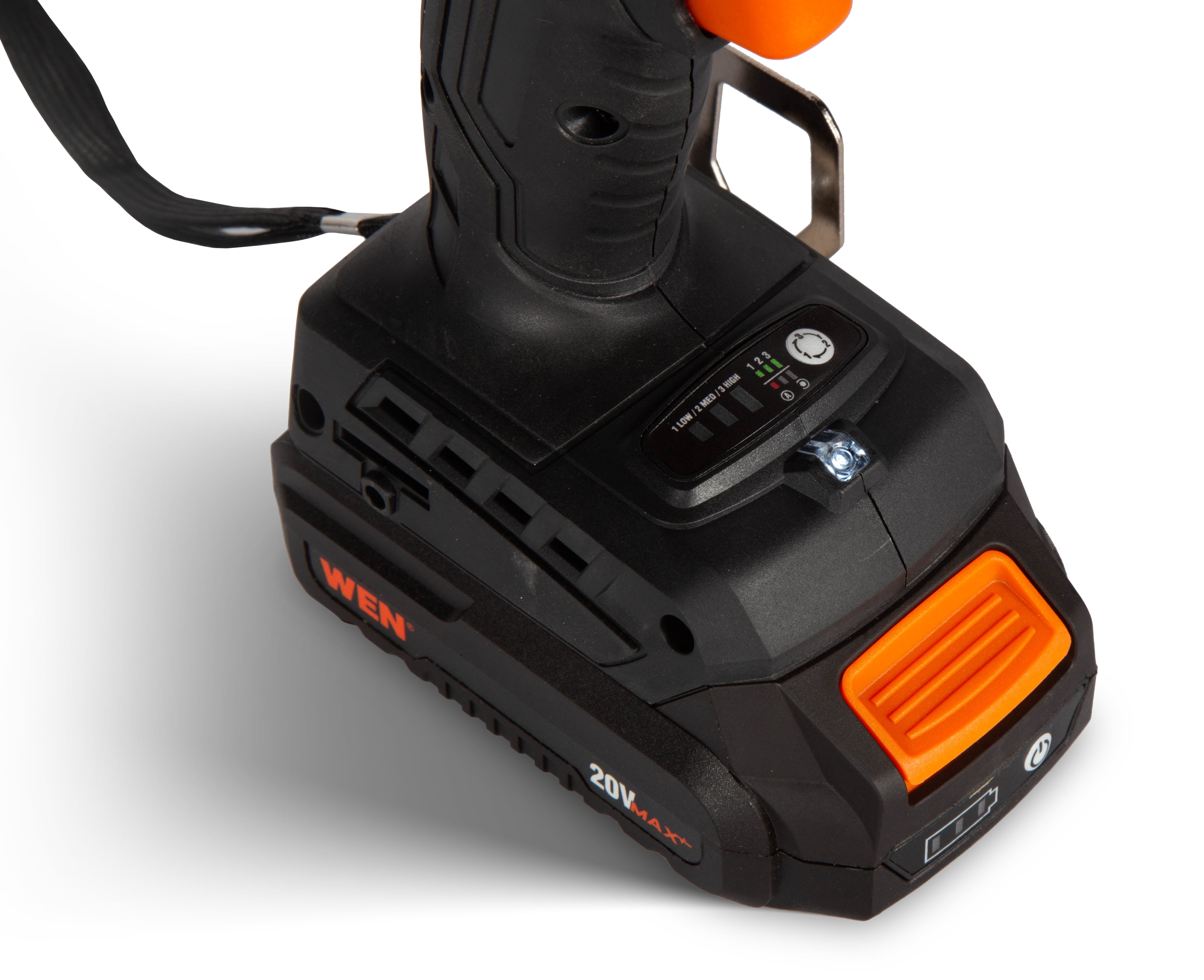 WEN 20V Max Brushless Cordless Compact 1/2-Inch Impact Wrench with SmartStop, 2.0 Ah Lithium-Ion Battery and Charger (20108)