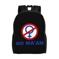 thumbnail image 1 of Mochila para portátil NO MA'AM, bolso de viaje informal para la universidad, mochila negra para el trabajo y los negocios, regalo para hombres y mujeres, 1 of 5