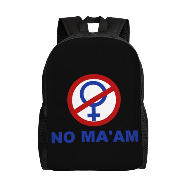 Mochila para portátil NO MA'AM, bolso de viaje informal para la universidad, mochila negra para el trabajo y los negocios, regalo para hombres y mujeres