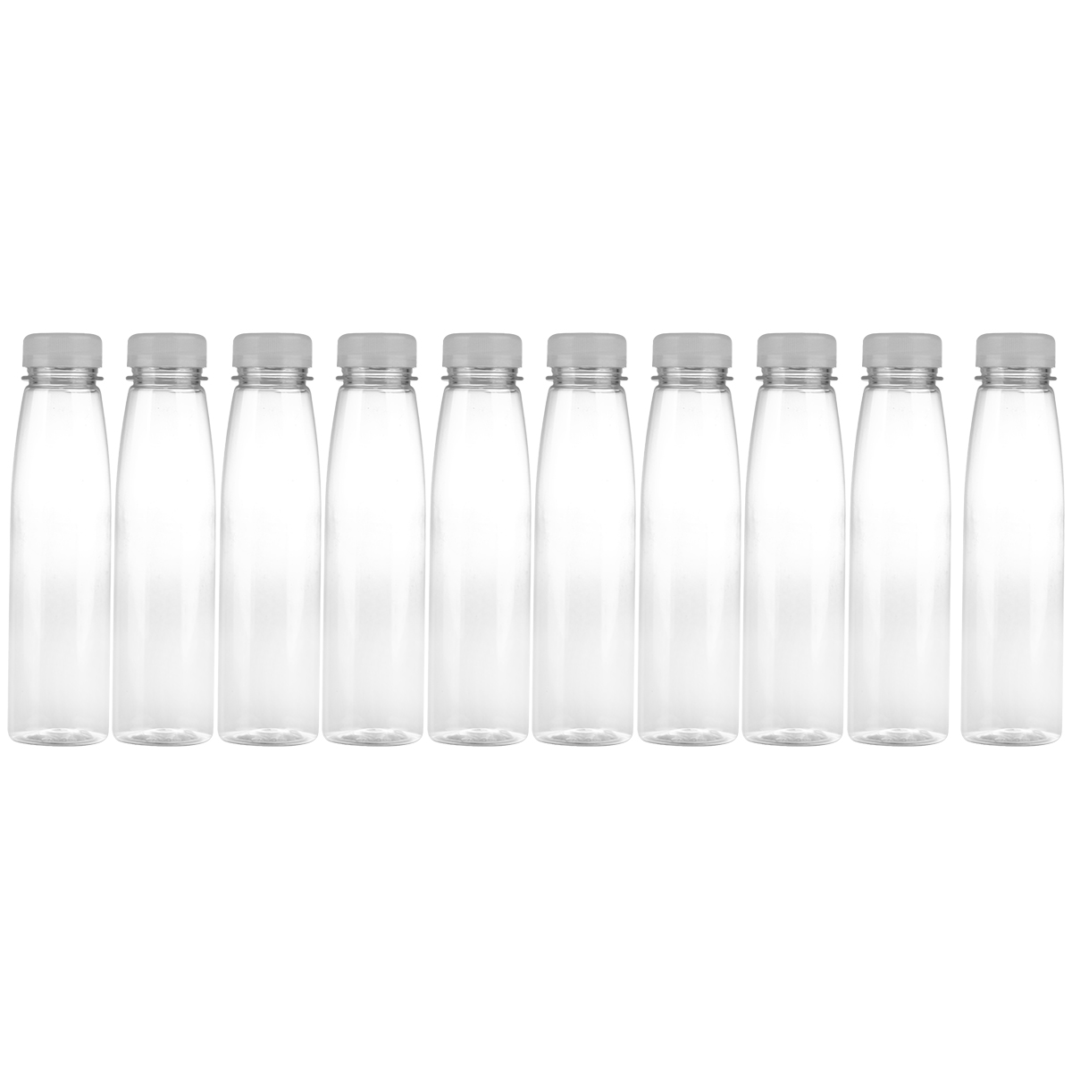 Hemoton 10PCS 330ml Empty Storage Containers Clear PET Bottles Plastic Beverage Drink Bottle Juice Bottle Jar with Lids (Random Color Caps) - image 2 of 6