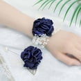 thumbnail image 6 of 2PCS Rose Wrist Flower Corsage Boutonniere Set Bridal Corsage Bracelet Bridesmaid Pearl Leaf Wrist Flower for Wedding Party Prom Homecoming Girl Hand Flower Decoration, 6 of 6