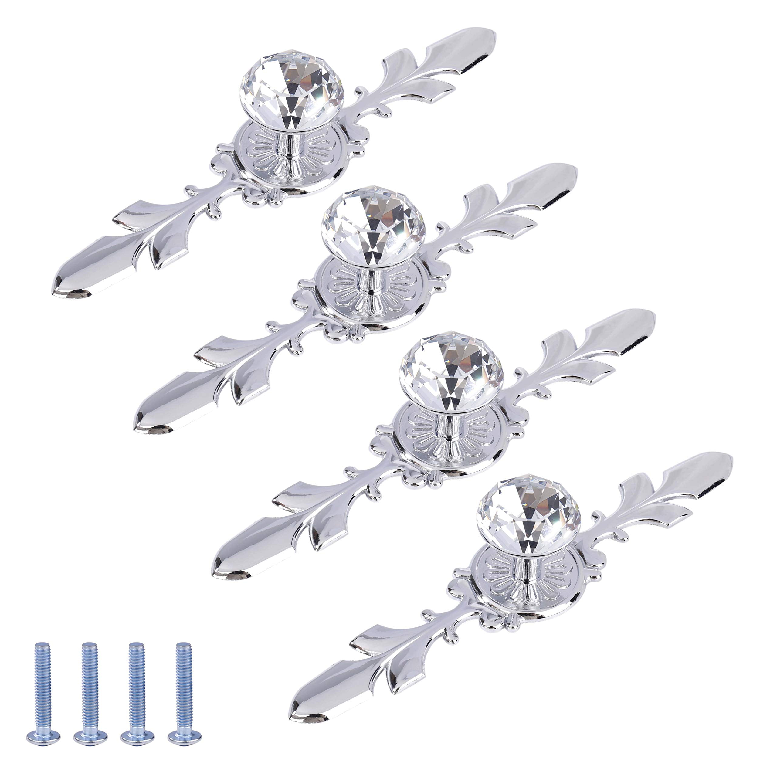 XUANYI Crystal Drawer Knobs Diamond Shape Pull Handle Crystal