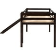 thumbnail image 4 of DEALTOPS 79.5'' Twin Size Junior Wood Loft Bed, Loft Bunk Bed Frame with Slide, Black, 4 of 7