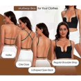 thumbnail image 4 of Low Back Bras for Women - Seamless Deep U Plunge Backless Convertible Multiway Low Cut Open Back Halter Bras, 4 of 5