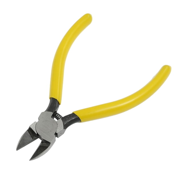 Cortador de alicates diagonales de mango amarillo de 5" para joyería y cuentas