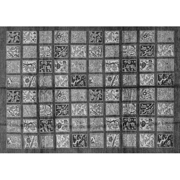 Ahgly Company Indoor Rectangle Abstract Gray Modern Area Rugs, 2' x 3'