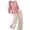 Pink, variant on Cotton Linen Sets for Women 2 PC Short Sleeve Crew Neck Tops Elastic Waist Loose Fitted Pants Breathable Lightweight Casual Beach Sets(XL,Yellow)