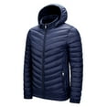 thumbnail image 2 of Lyinloo Cotton Padded Men's Winter Men's Cotton Padded Jacket Hooded Cotton Padded Men's Wear Blue M, 2 of 6