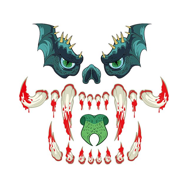 Cara de monstruos de Halloween, decoración exterior con ojos, colmillos, fosa nasal, puerta de garaje, arco, entrada, decoraciones para coche, compre 2 y obtenga 3