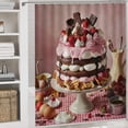 thumbnail image 5 of 4Pcs Shower Curtain Sets with Rugs Shower Curtain Set with Shower Curtain And Rugs 4 Piece Icing on The Cake Waterproof Personality Pattern Bath Curtains Sweet Food Dessert for Bathroom Decor Sets, 5 of 8