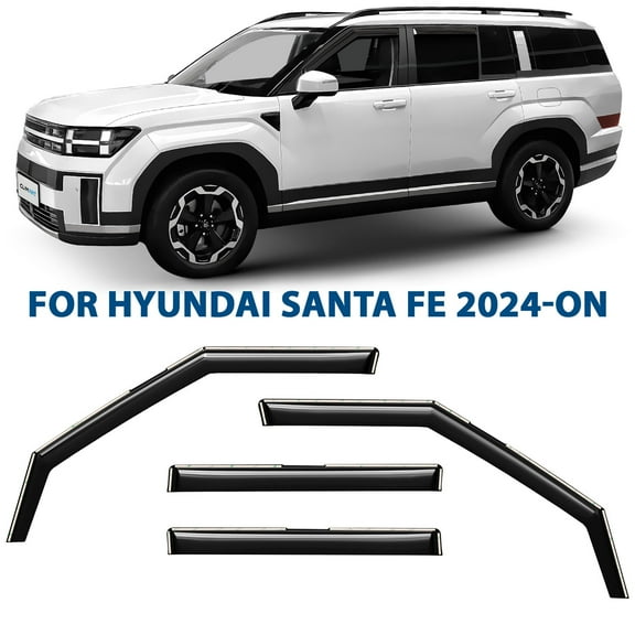 CLIM ART in-Channel Incredibly Durable Rain Guards for Hyundai Santa Fe 2024-2026, Original Window Deflectors, Vent Window Visors, Vent Deflector, 4 pcs. - 624481