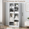 thumbnail image 2 of Librero Minimalista de 5 Niveles, Librero Organizador Vertical, Estructura Estable y Ahorro de Espacio, Libreros Madera Altura 150cm para Sala, Dormitorio o Estudio, 2 of 14