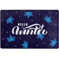 thumbnail image 4 of SKYSONIC Hello Winter Non-Slip Area Rug, Blue Maple Leaf Floor Carpet Comfort Floor Mats Decor for Indoor Front Porch Living Room Bedroom Kitchen, 36"x24", 4 of 5