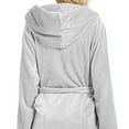 thumbnail image 6 of EQWLJWE Fashion Women Casual Long Sleeve Hooded Belt Pocket Long Bathrobe Home Service Sleepwear Robes Holiday Clearance, 6 of 8