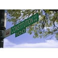 thumbnail image 2 of Flaherty, Dennis 24x17 White Modern Wood Framed Museum Art Print Titled - Washington DC, Constitution Ave street sign, 2 of 4