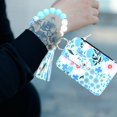 thumbnail image 2 of asddcavvf Silicone Bracelet Floral Folding Card Holder Printed Leather Wallet Keychain Includes Keyc, 2 of 6