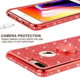 thumbnail image 4 of Apple iPhone SE 2020/iPhone 8/ 7 Case,Glitter Cute Phone Case Girls Kickstand,Bling Diamond Rhinestone Bumper Ring Stand Sparkly - Red, 4 of 6