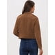 thumbnail image 4 of Chaquetas de Pana para Mujer Chaqueta de Motocicleta con Cremallera y Solapa con Muescas marrón XS, 4 of 5