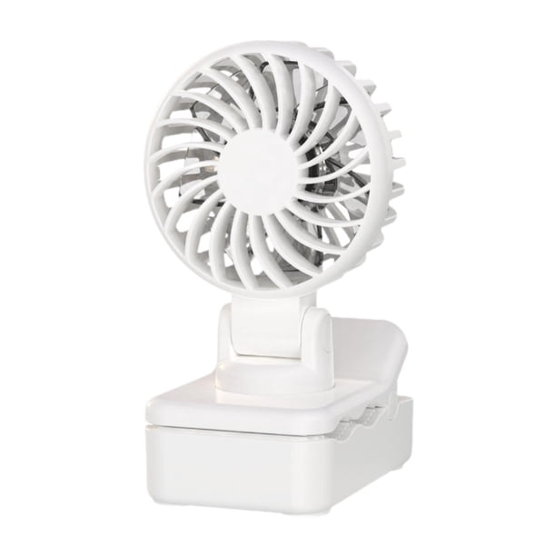 Ventilador portátil con clip, ventilador de mesa, viento fuerte, verano, ajuste de 3 velocidades para viajes Blanco