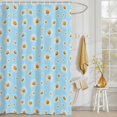 thumbnail image 3 of Shower Curtain Spring White Daisy Shower Curtains for Bathroom Decor, Waterproof Polyester Shower Curtain Set with Hooks, Extra Long 72" x 96" Blue, 3 of 9