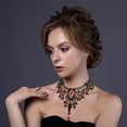 thumbnail image 3 of Collier Halloween Mode Dentelle Steampunk Rétro Collier Déclaration Collier Bavoir, 3 of 10