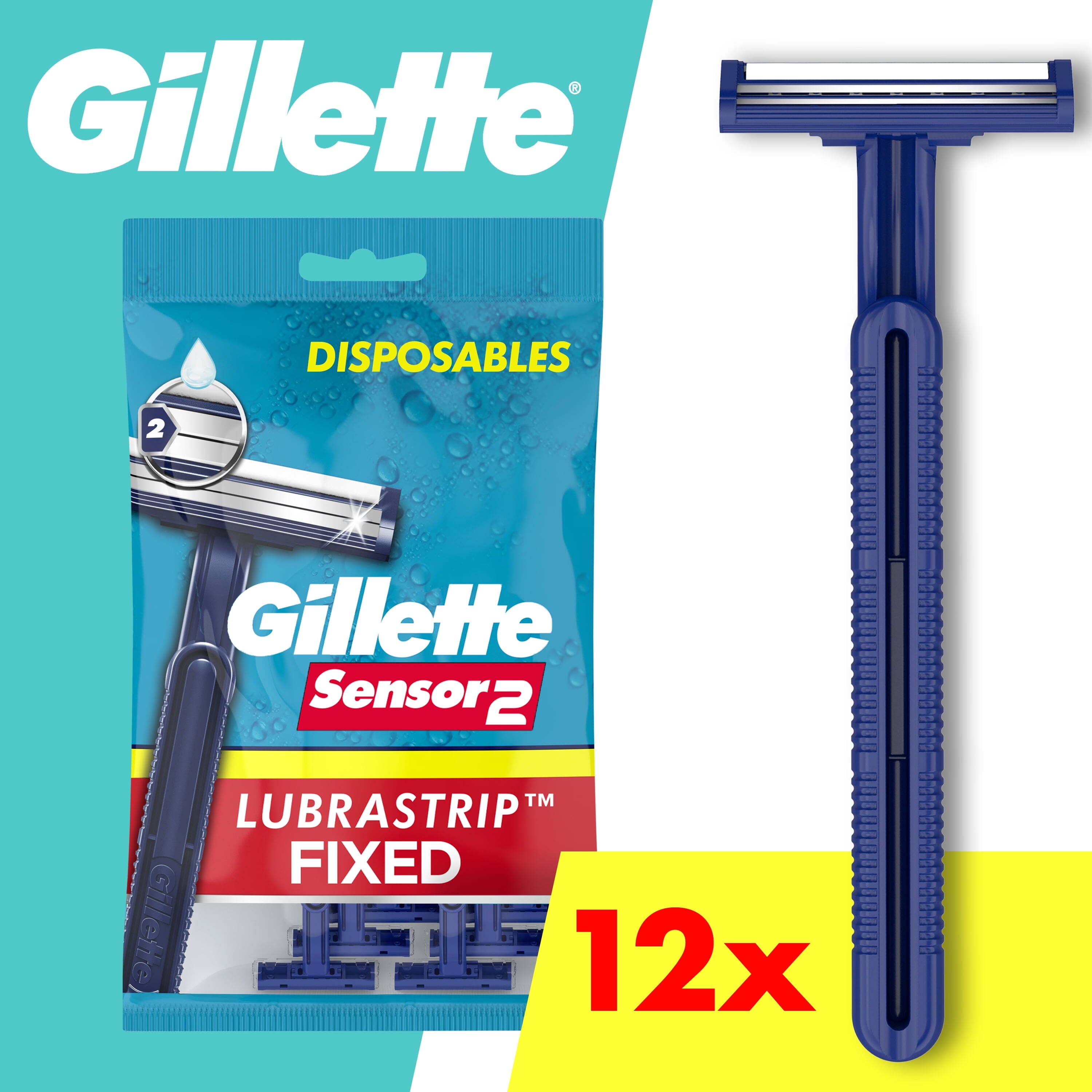 Gillette Sensor2 Pivoting Head Men's Disposable Razors, Blue, 25