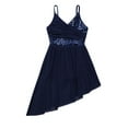 thumbnail image 3 of Aislor Kids Girls Sleeveless Sequined Tulle Dress Irregular Hem Latin Lyrical Modern Dance Costume Ballet Dress, 3 of 7
