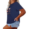 thumbnail image 2 of Anbech Women Heart Printed Plus Size T-Shirts Graphic LOVE Heart Print Short Sleeves Tees Cute Oversize T-Shirt with Round Neck, 2 of 8