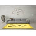 thumbnail image 3 of Ahgly Company Machine Washable Indoor Rectangle Solid Yellow Modern Area Rugs, 4' x 6', 3 of 4