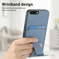 thumbnail image 6 of Magnetic Carbon Fiber Case for iPhone 8 Plus / iPhone 7 Plus with Holder Kickstand, Fiber Texture Wallet Phone Case with Card Holder Durable Military Grade Protection Cover, Blue, 6 of 10