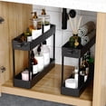 thumbnail image 3 of LLMRR 4 Tier Slim Rolling Cart, Rolling Storage Cart with Lockable Wheels, Bathroom Storage Cart, Mobile Shelving Unit Cart, Storage Organizer for Kitchen Bathroom, Black, 3 of 7