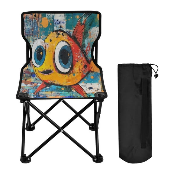 BZSMCE Camping Chairs Modern Cheerful Swim Pattern Folding chair