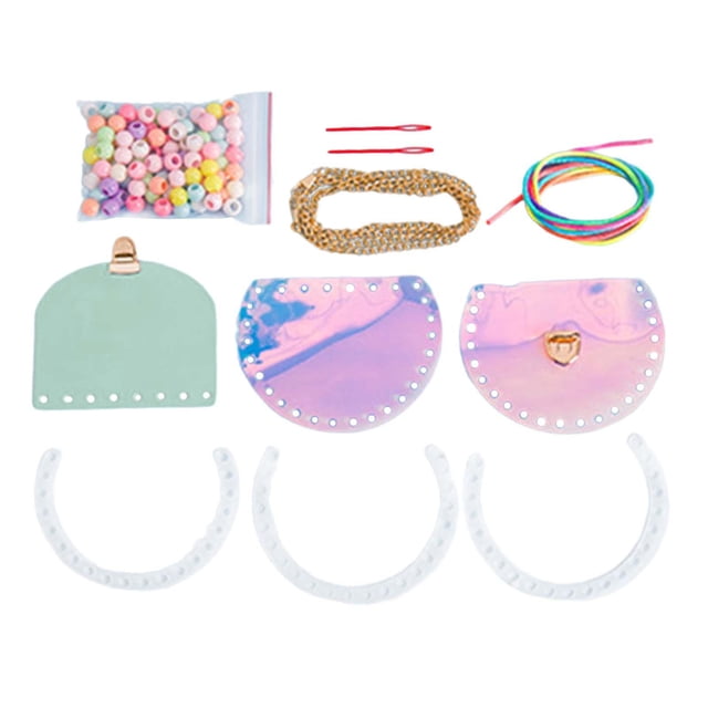 Bolso de hombro hecho a mano Yinane para niños DIY material de fabricación Verde claro