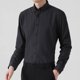 thumbnail image 3 of Blusa y camisa de manga larga con cuello vuelto para hombre, color liso, bolsillos con rayas, solapa con botones, blusa de poliéster para hombre, 3 of 3