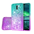 thumbnail image 5 of Compatible for Nokia 2.3 Case with Tempered Glass Screen Protector SOGA Liquid Quicksand Cover Cute Girl Women Phone Case - Teal / Purple, 5 of 5