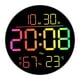 thumbnail image 3 of Reloj de pared digital con luz nocturna, LED de 12/24 horas, colores RGB, despertador con control remoto para sala de estar, oficina y, 3 of 9