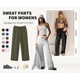 thumbnail image 3 of TEMOFON Womens Straight Leg Low rise Sweat Pants Wide Leg Sweatpants Drawstring Elastic Low Waist Pants with Pockets, 3 of 9