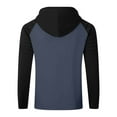 thumbnail image 4 of Curuila Mens T Shirt Hooded Color Block Shirt With Drawstring Long Sleeve Fashionable Casual Tops Grey Size S, 4 of 4