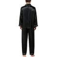 thumbnail image 4 of Clothing Women's Sleepwear,Men's Casual Pyjamas Long Sleeve Blouse Button Silk Satin Two Piece Sleepwear Suit Pant Pyjama, 4 of 8