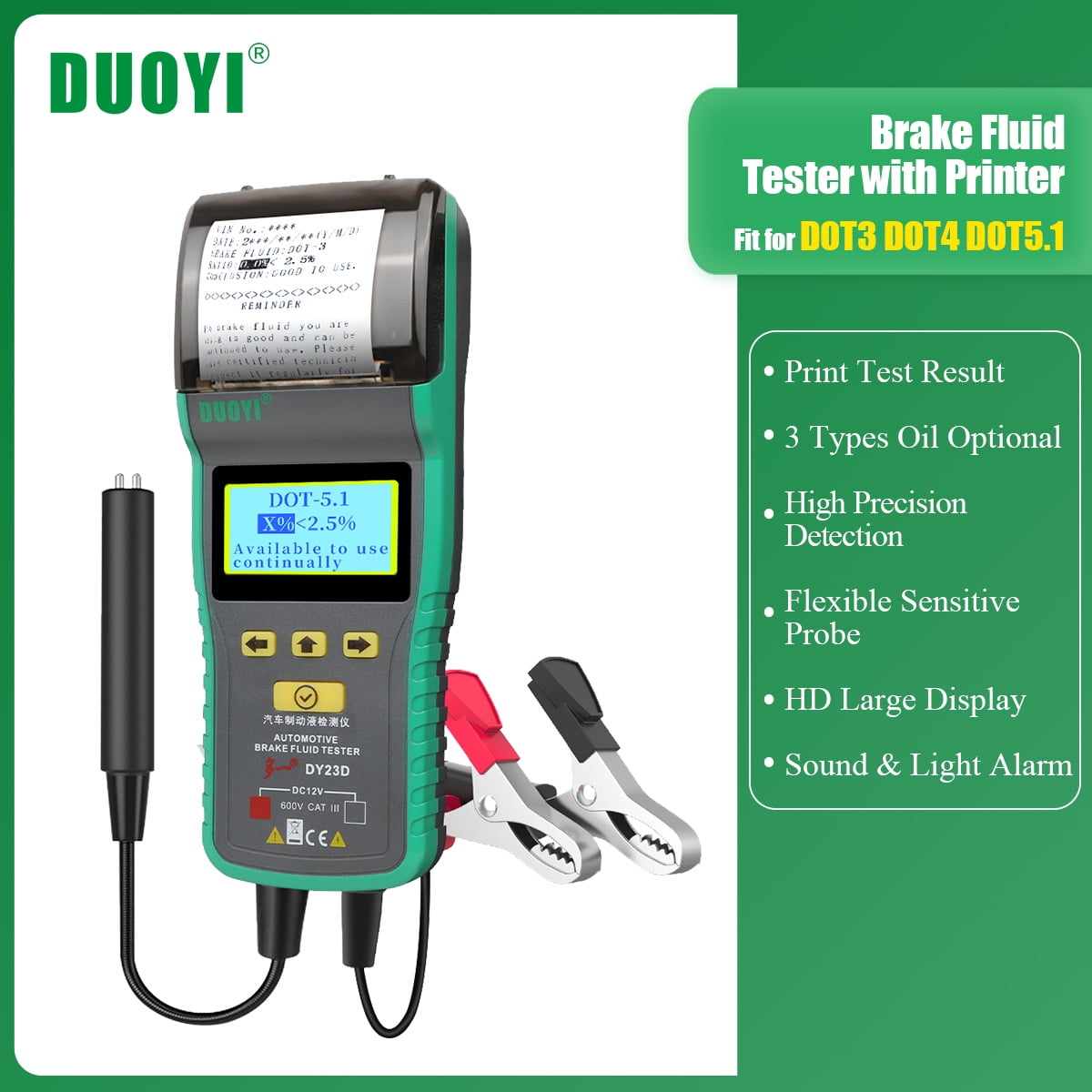 Automotive Brake Fluid Tester with Printer Brake Fluid Detector DOT3