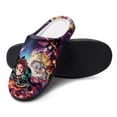 thumbnail image 4 of Men Demon Slayer Slippers Non-Slip Fuzzy House Slippers Warm Soft Plush Winter House Shoes Indoor Outdoor Slip-On Shoes, 4 of 8