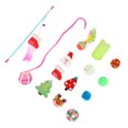 thumbnail image 3 of 14 Uds. De juguetes navideños para gatos, divertidos interactivos, plumas coloridas, juguetes de peluche, calcetines, juguetes para gatitos con temática navideña, 3 of 5