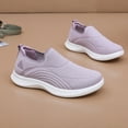 thumbnail image 4 of Orthopedic Walking Shoes for Women Arch Support Casual Slip on Knit Loafers Comfortable Sotf Sole Stretch Gym Workout Athletic Shoes Light Purple Size 6, 4 of 7