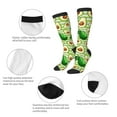 thumbnail image 6 of Balery Avocado Green Striped Printed Novelty Socks Men's Women's Crew Socks Sports Socks Knee High Socks Cotton Socks Quirky and Cool Socks, 6 of 9