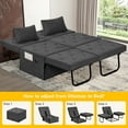 thumbnail image 6 of FHFO Convertible Sofa Bed,4 in 1 Multi Function Ottoman Bed,Assembly-Free Chair Bed Sleeper with Adjustable Backrest and Pillow(Gray, Medium-28 Width), 6 of 8