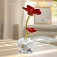 thumbnail image 4 of Lucky Clover Crystal Decoration Glass Good Luck Charm Desk Ornament Home Office Decor Gift for Friends Family Coworkers(Red), 4 of 6