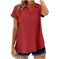 thumbnail image 2 of BSDJILFG Summer Blouses for Women with Collar,Business Casual V-Neck Wrinkle Resistant Loose Fit Pullover Tunic Blouse 2026, 2 of 8