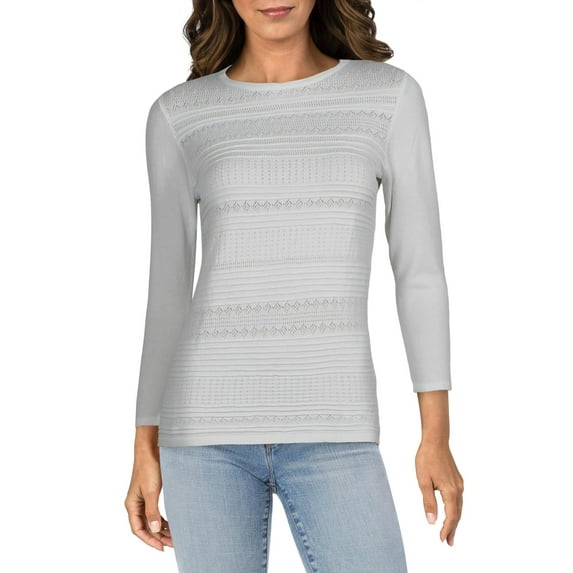 Buffalo David Bitton Womens Mercer Crew Neck Striped Blouse