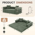 thumbnail image 4 of Exnote 78" Convertible Sofa Bed, 5-in-1 Corduroy Futon Pull Out Couch, No Assembly Boneless Sleeper Sofa for Living Room & Bedroom, Green, 4 of 8